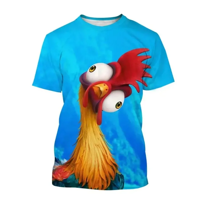 Fun Chicken T-shirt Cartoon Anime 3D Printing Children's Leisure T-shirt Children's Boys and Girls Top Clothing