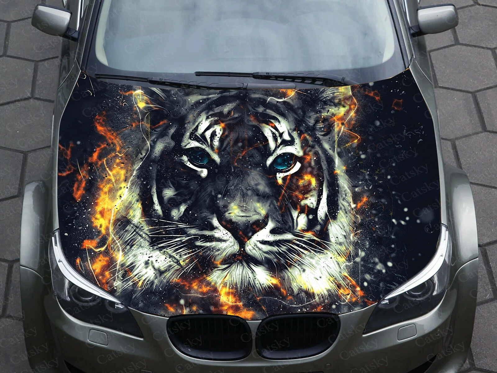 

tiger car stickers graphics vinyl decals hood patterns packaging decals custom DIY engine color animal car decals