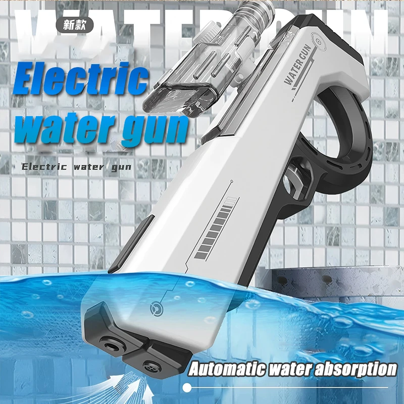 مدفع المياه الكهربائية التلقائي امتصاص الماء Watergun التلقائي إطلاق مستمر بخ بندقية الشاطئ لعبة حمام سباحة في الهواء الطلق #1
