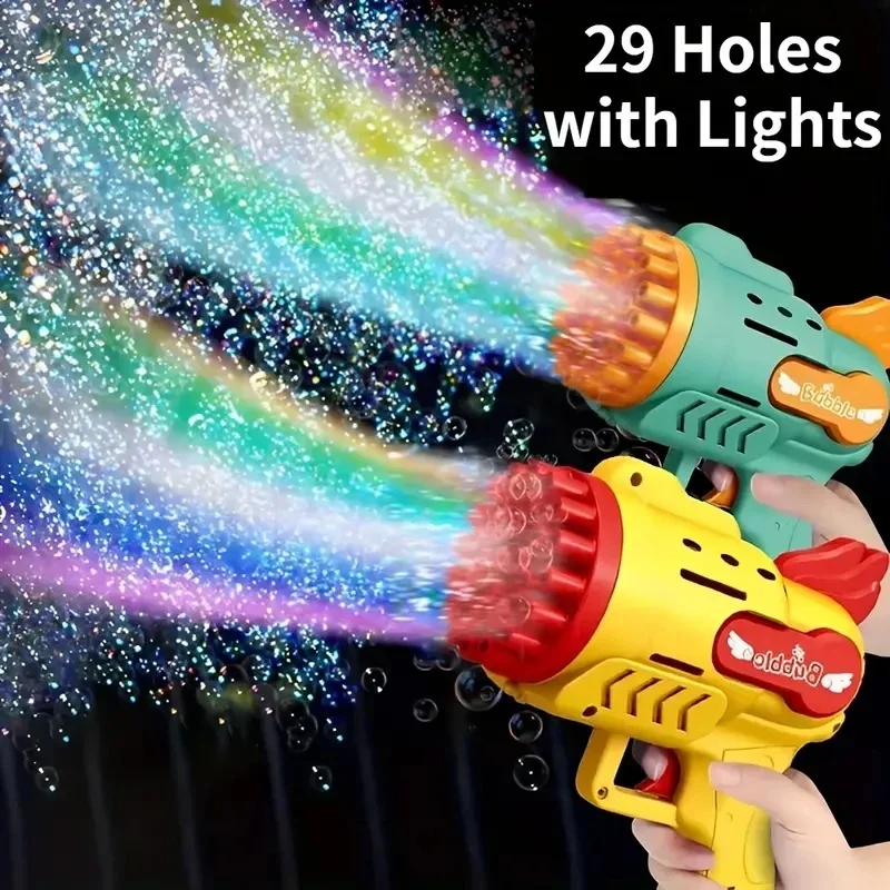 Colorful Bubble Gun Kids Toys Electric Automatic Soap Rocket Bubbles Machine Outdoor Wedding Party Toy Children Birthday Gifts