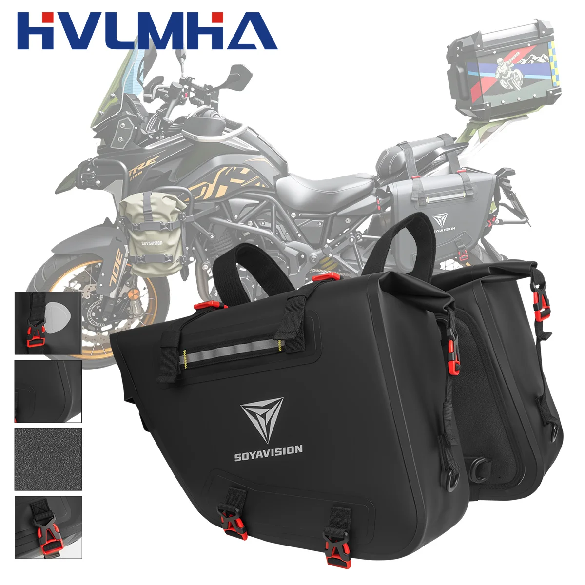

2pcs motorcycle saddle bags, side tool storage saddle bags Waterproof universal motorcycle luggage storage travel bag
