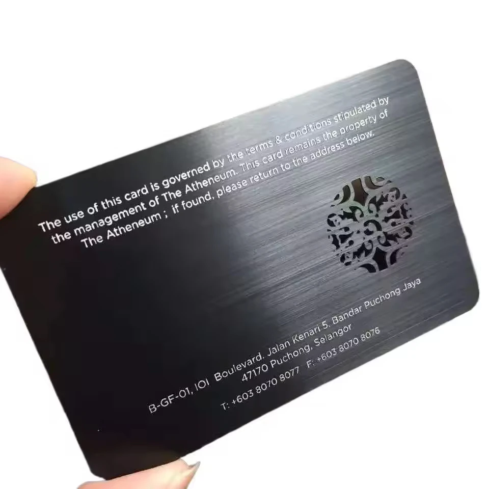 Pop up Cheap Electroplated Finish Brushed Metal Business Cards 0.8MM Stainless Steel VIP Cards