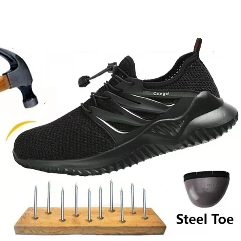 Steel tip anti-smash and stab-proof safety shoes Lightweight Work Safety Shoes For Man Breathable Sports Safety Shoes Work Boots