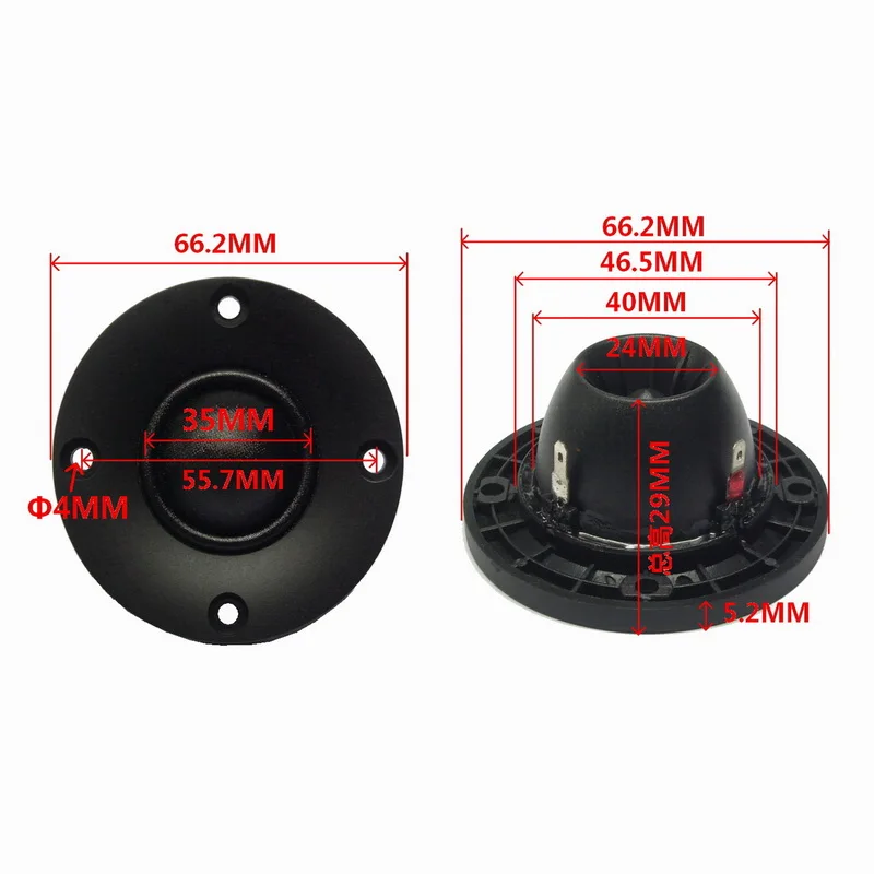 RMS Power 15W 2.5Inch Silk Dome Membrane 4Ω/8Ω Optional Tweeter Speaker Neodymium-Magnet Tweeter for Car/Home Theater Audio etc.