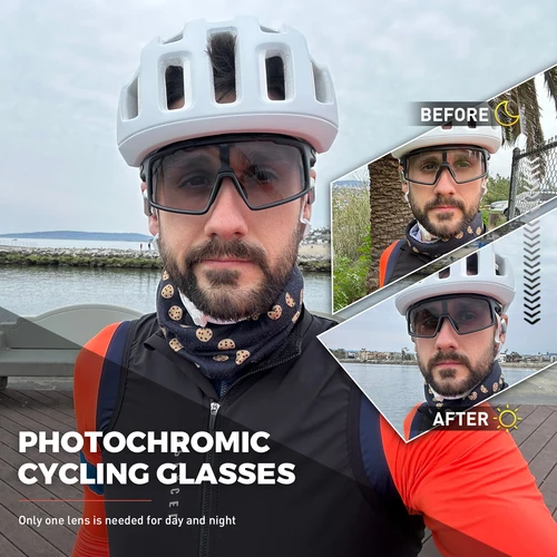 Imagen 2 del producto SCVCN gafas fotocromáticas para ciclismo, gafas de sol para bicicleta para hombre, gafas de moda para bicicleta de montaña y carretera, gafas deportivas para bicicleta MTB
