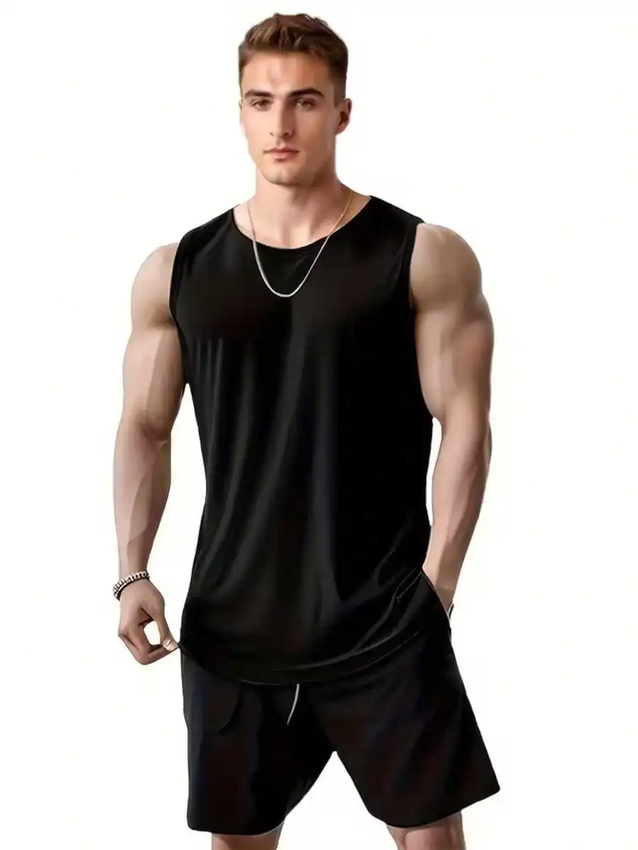 

Mens Compression Tank Top Sleeveless Athletic Undershirt Black For Workout Tummy Control