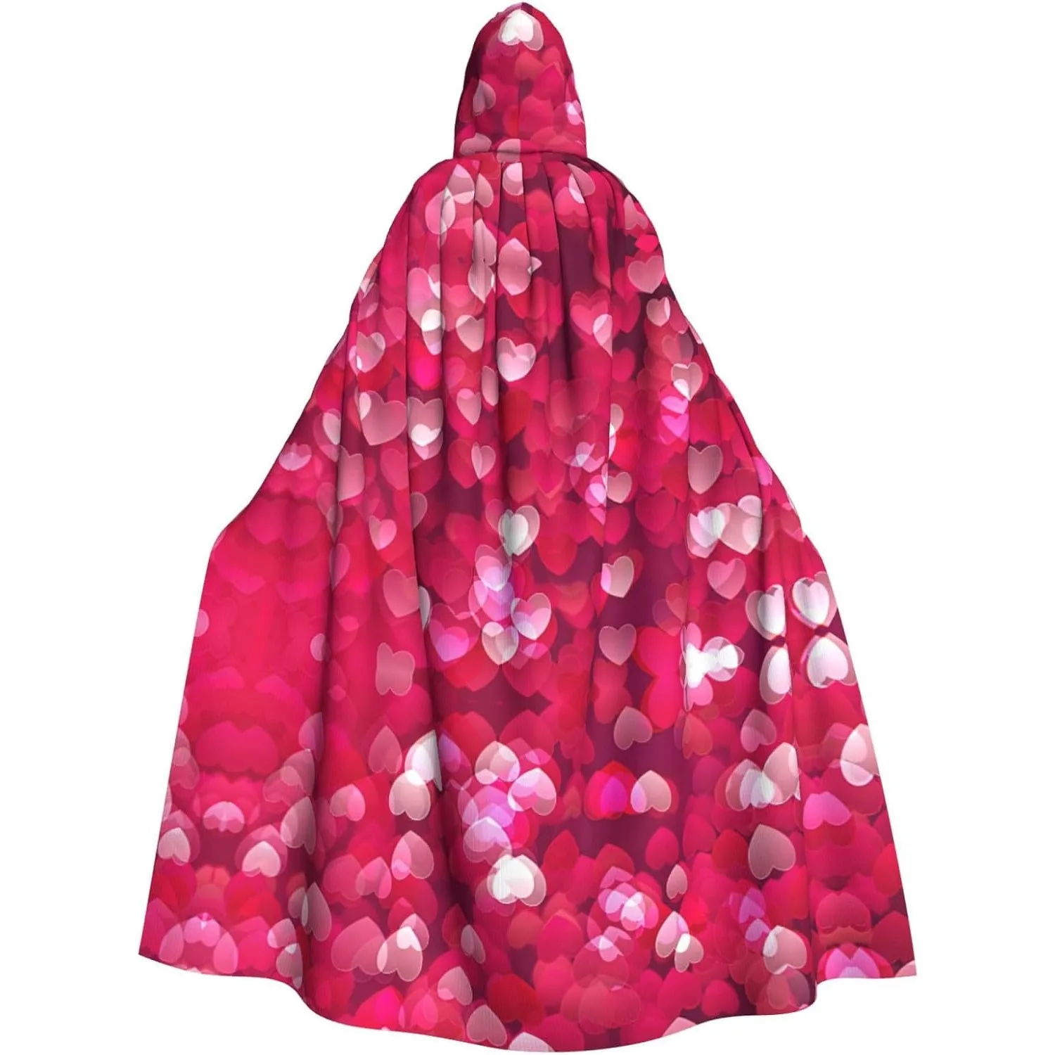 

Valentine's Day Love Heart print Adult Hooded Cape Carnival Festival Cape Cosplay Robe Costume party Gothic Carnival