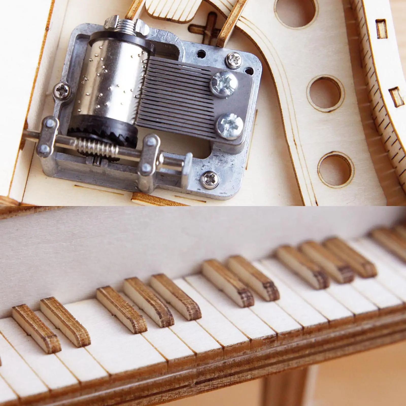 DIY Toy Piano Music Box 3D Puzzles for Adults, Craft Building DIY Kit Wooden Puzzle Assembling Toy for Kids Teens Xmas Gifts