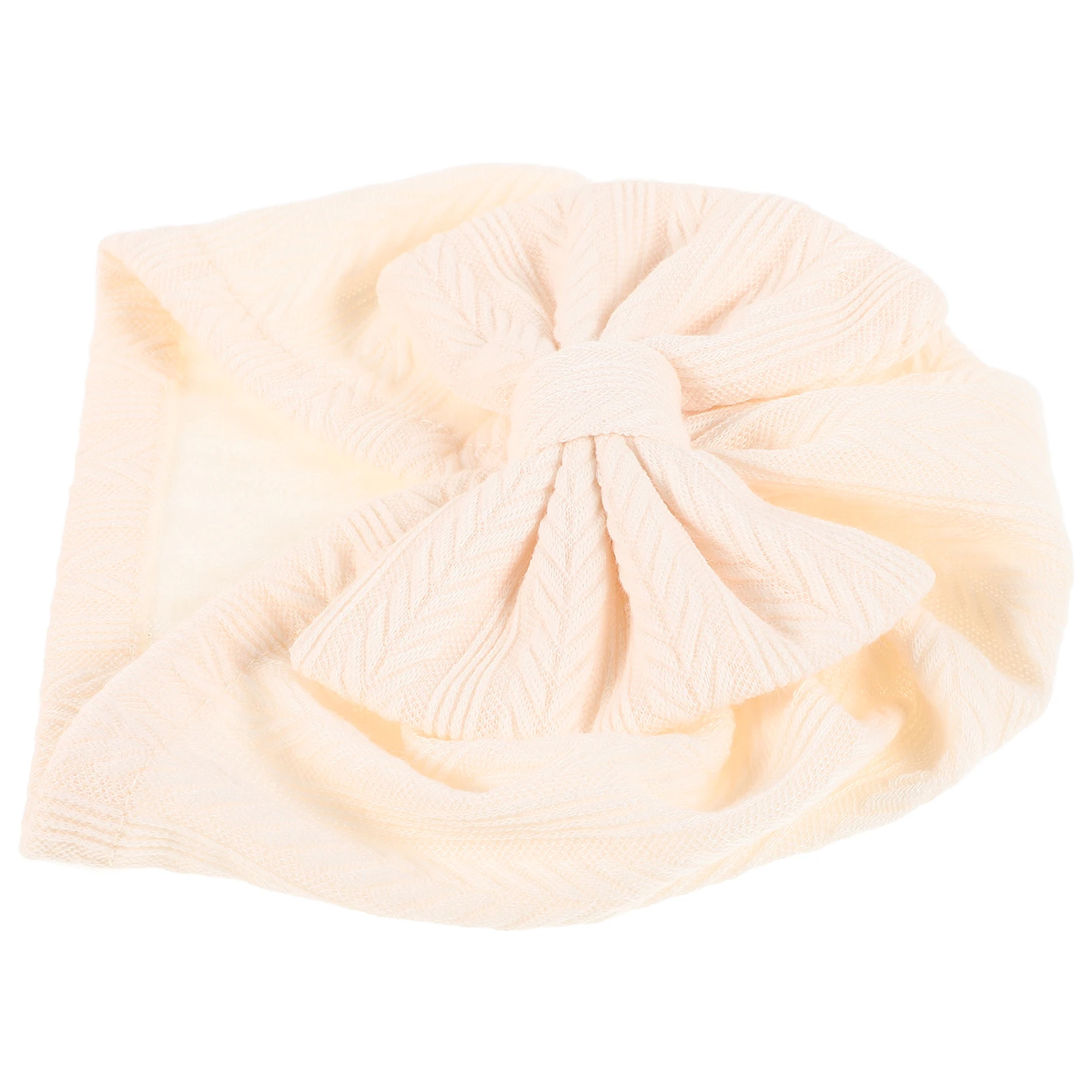 

Newborn Baby Turban Cap Cotton Headwrap Beige Bow Knot Bonnet Beanie For Girls Toddlers Hospital Party Everyday Wear Soft