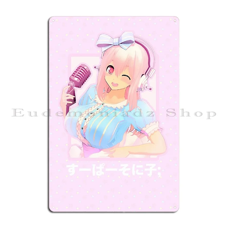 Super Sonico Metal Sign Wall Plaque Designs Living Room Cinema Plaques Tin Sign Poster