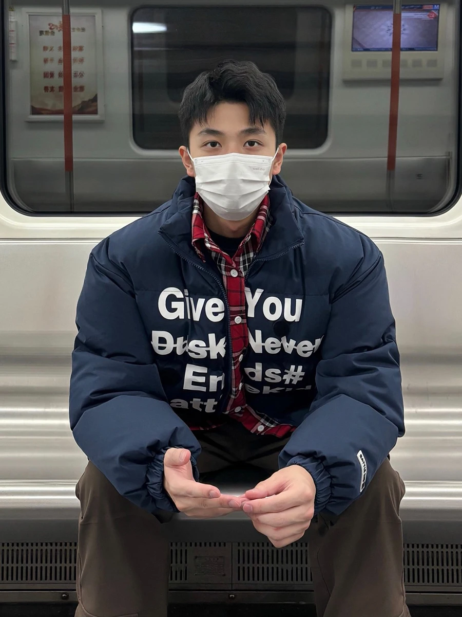 

Утепленная хлопковая куртка для мужчин на зиму, с длинными рукавами, на молнии, с воротником, с буквенным принтом, повседневная, O...