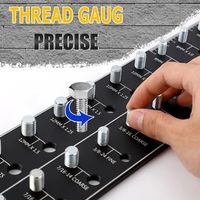 28 Holes Nut and Bolt Thread Checker Precision Inch and Metric Thread Measuring Gauge Aluminum Alloy Standard