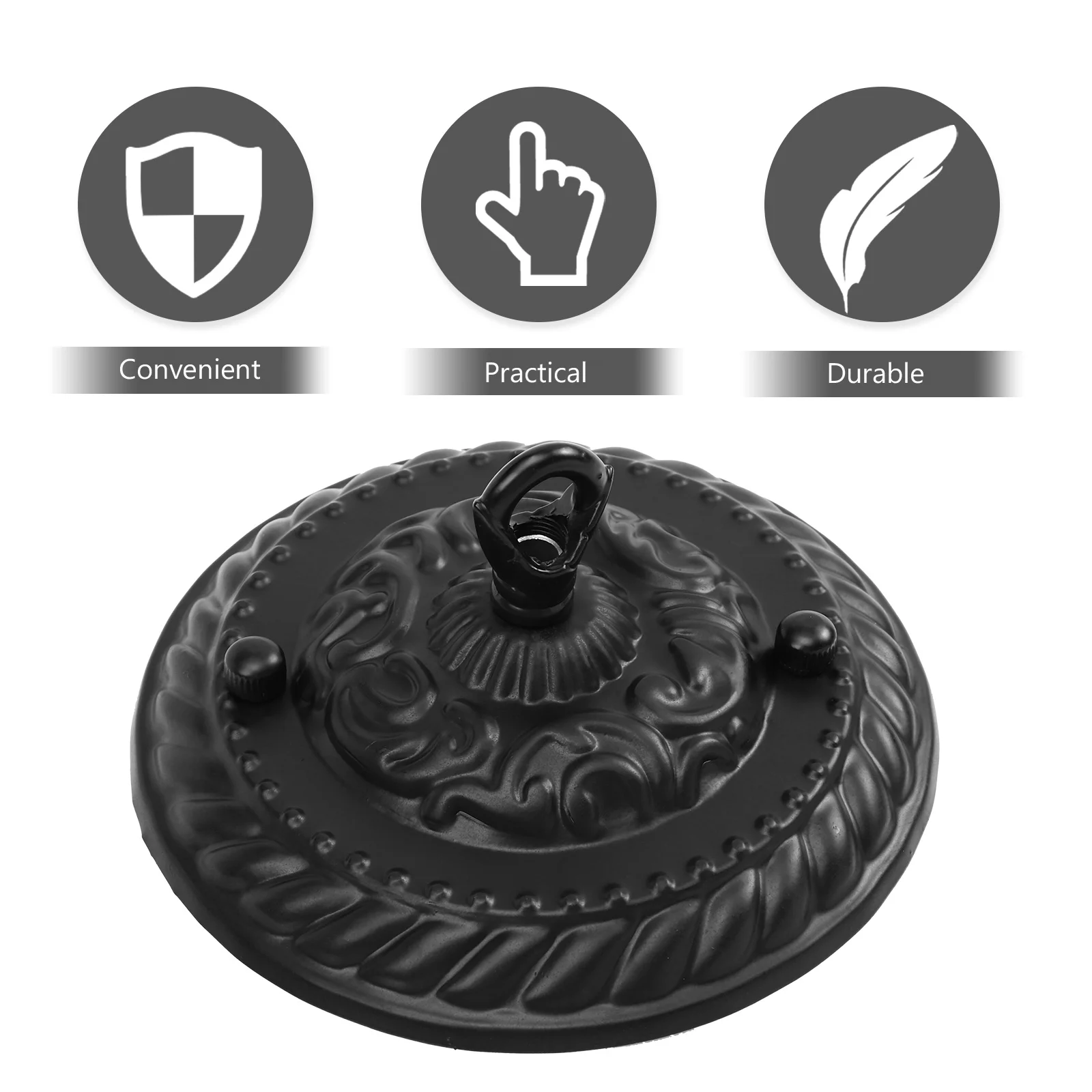 

Retro Pattern Light Canopy Vintage Chandelier Ceiling Plate Durable Fixture Mounting Bracket Decorative Hanging Ring for Lamps