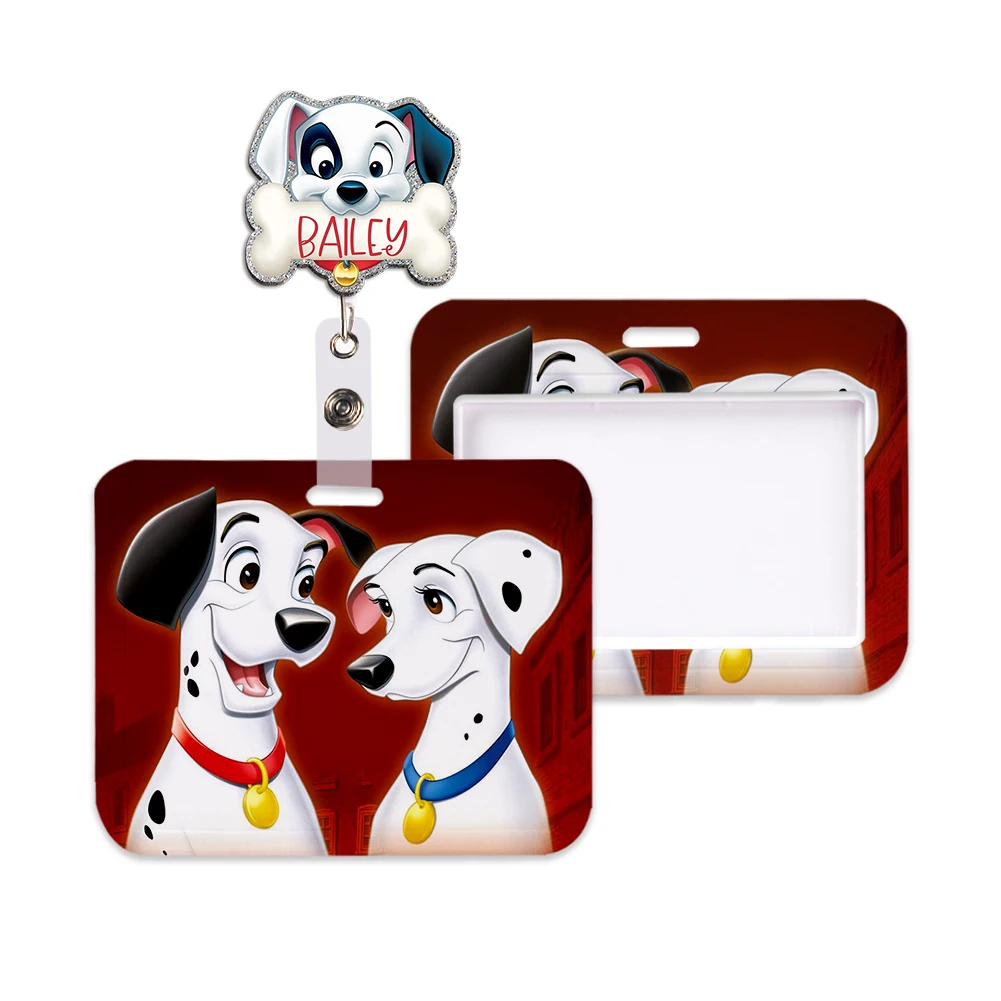 

Disney Cartoon 101 Dalmatians Horizontal Id Credit Card Cover Bus Card Holder Charm Badge Holder Students Personalized Lanyards