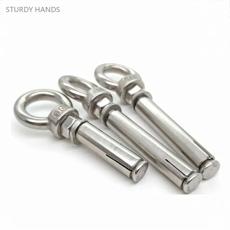 5pcs 304 Stainless Steel Expansion Ring Screw Belt Expansion Bolt Hammock Swing Hook Hardware Fastener Bolting Bolt M6M8M10M12