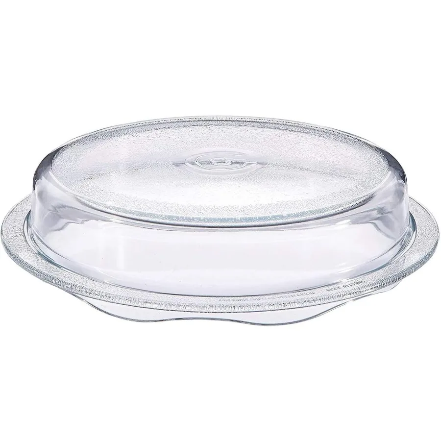 

2in1 Ventilated Glass Microwave Plate Cover and Baking Dish with EasytoGrip Design for Convenient Cooking Baking and Serving in