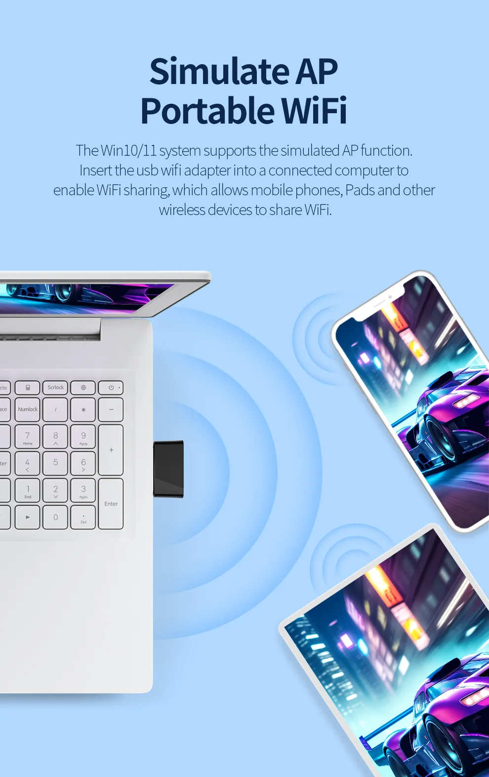 AX300 мини USB Wi-Fi адаптер 6 2,4G 286 Мбит/с Wi-Fi адаптер для Win7/10/11 PC 11ax Бесплатная карта беспроводной сети с Драйвером