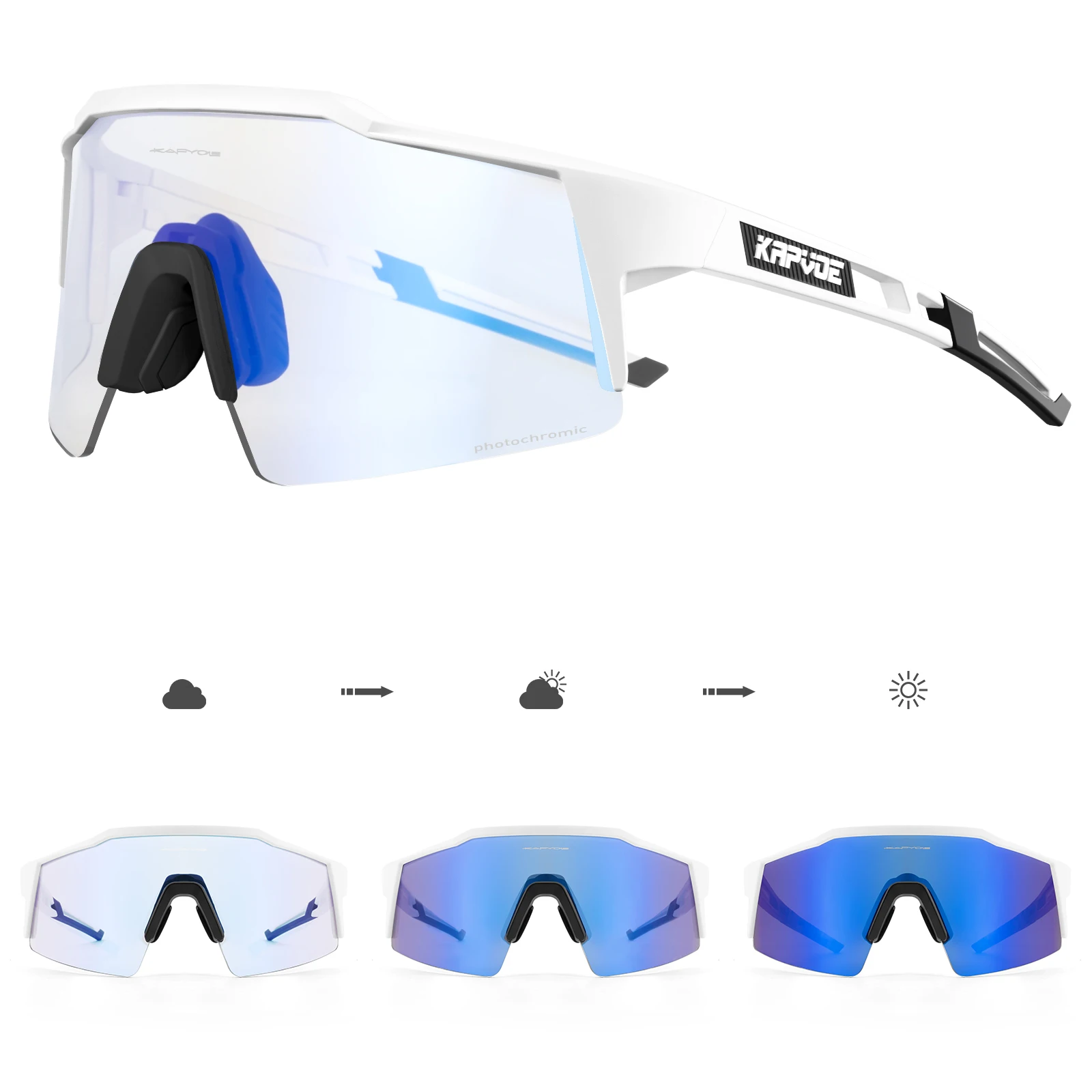 Kapvoe Fotochromische Fietsen Zonnebril Voor Mannen Cycl Bril Mountainbike Bril Vrouwen Outdoor Sport Hardlopen Uv400 Brillen Brillen - afbeelding 1