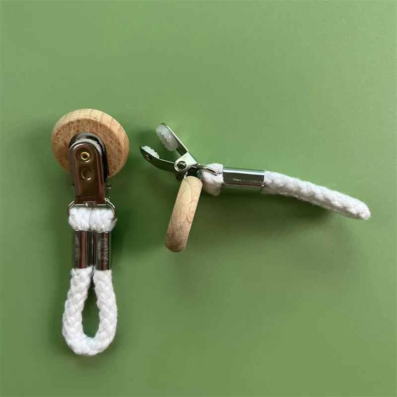 2pcs/pack Towel Clip Multi-Purpose Hook Sock Hanger Kitchen Home Storage Clip Woven Cotton Loop Towel With Metal Clip