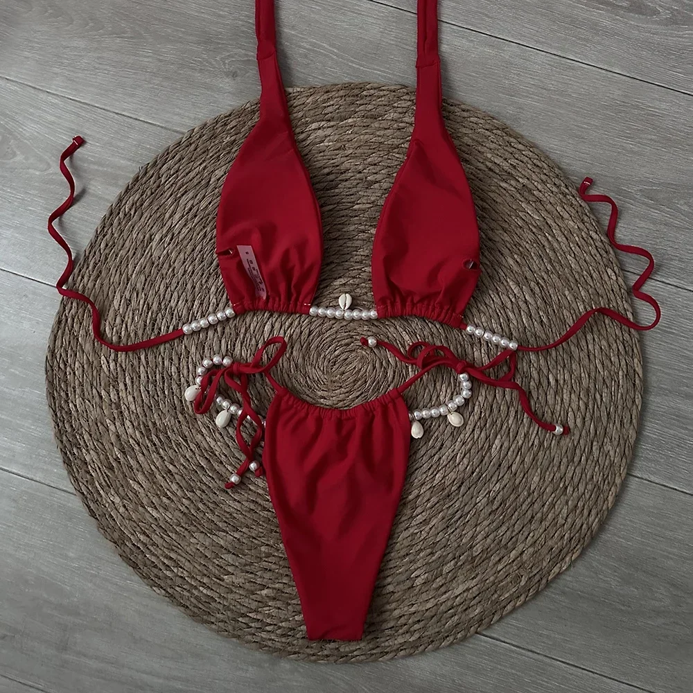 مثير مايكرو ثونغ بيكيني 2024 النساء ملابس السباحة الإناث البيكينيات مجموعة البرازيلي ملابس الشاطئ ثوب السباحة Biquini