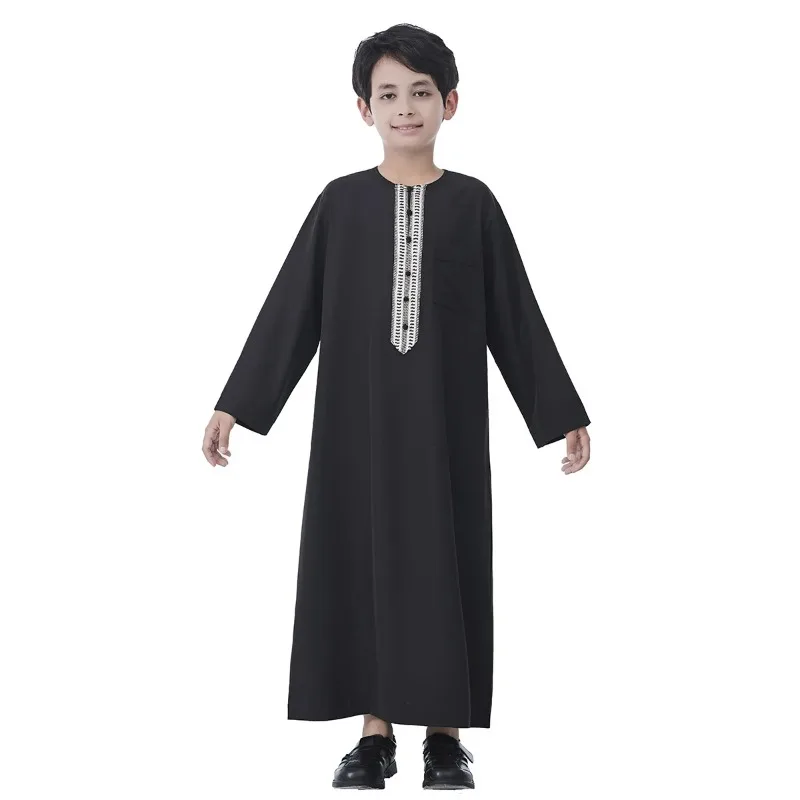 

Muslim Jubba Thobe Saudi Arab Boys Robe Dishdasha Kids Abaya Kaftan Prayer Islam Clothing Long Sleeve Middle East Dubai Thobes
