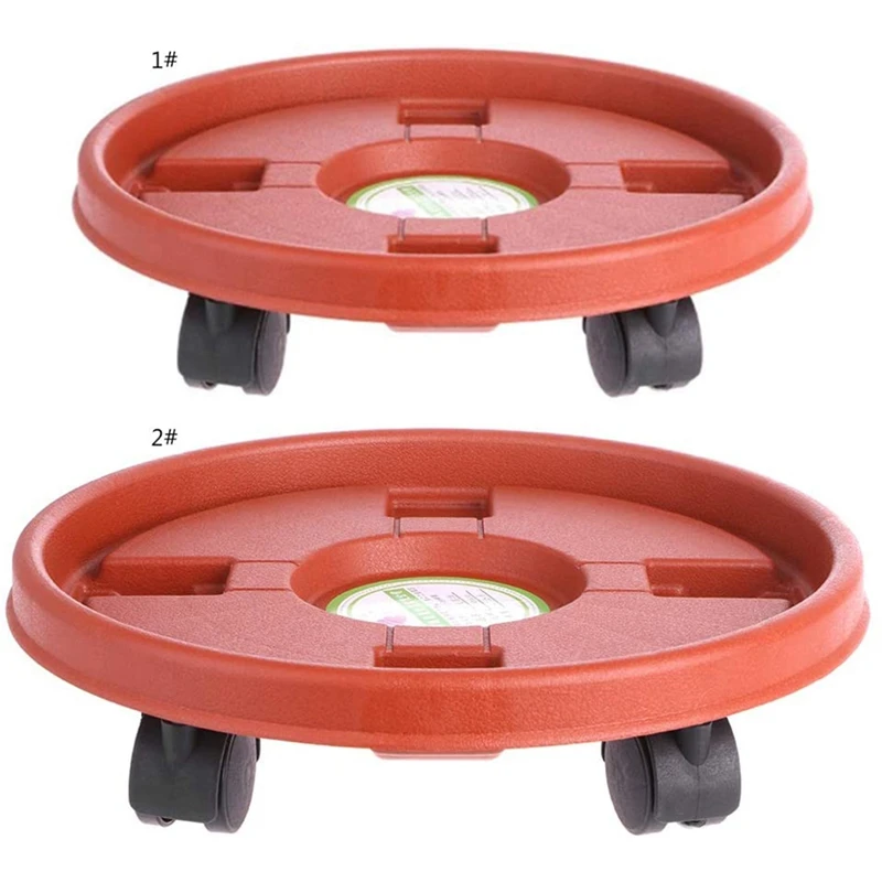 

2Pcs Plant Flower Pot Bottom Stand Trolley Portable Planter Tray With Wheels(Triple-Cornered Wheel + Four Corner Wheel)