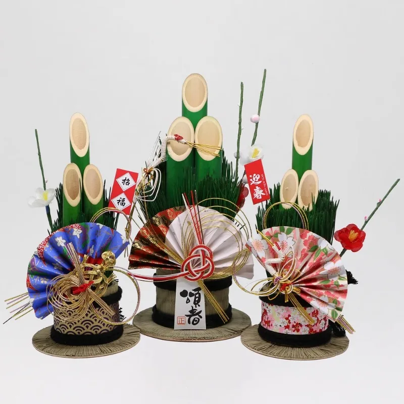 Home Decor Desktop Decorations New Year for Platter Japanese Bamboo Sushi Restaurant Jomon Straw Ring Spring Prayer Ornaments