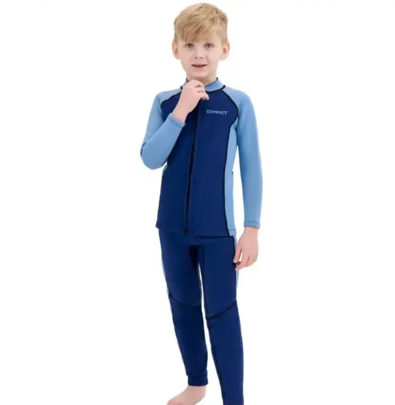 Kids Neoprene Diving Surfing Suit Split Long Sleeve Wetsuit Girls Thick Swimsuit Boys Rash Guards Swimwear Keep Warm Clothes