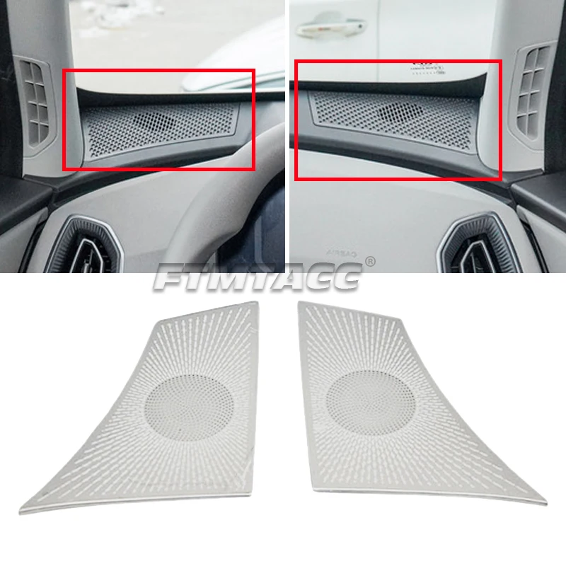 For Kia EV5 2023 2024 Car Door Audio Speaker  Loudspeaker A-pillar Side Outlet Cover Trim Sticker Stainless Interior Accessories