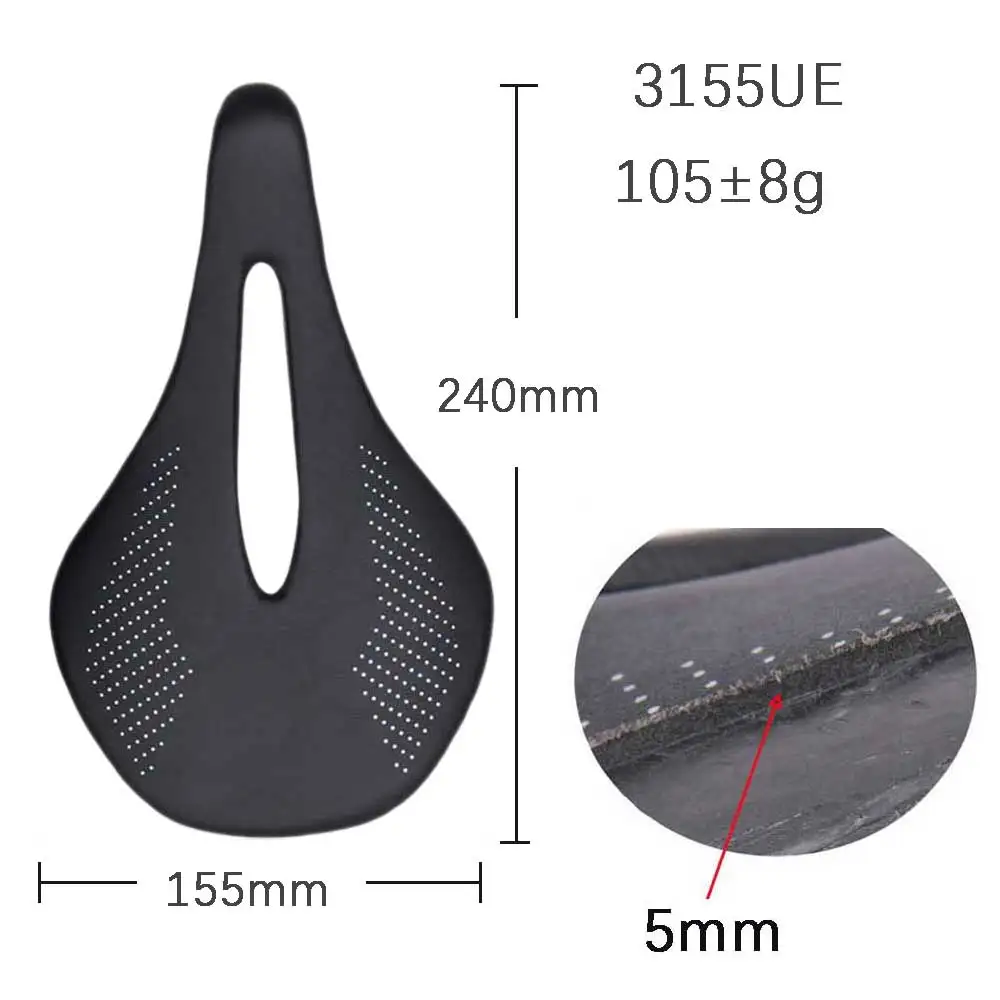 ELITA ONE Carbon-Sattel Superleicht 90g 240*143mm MTB/Rennrad-Sattel Carbon-Schienen 7x9mm Fahrradsitz
