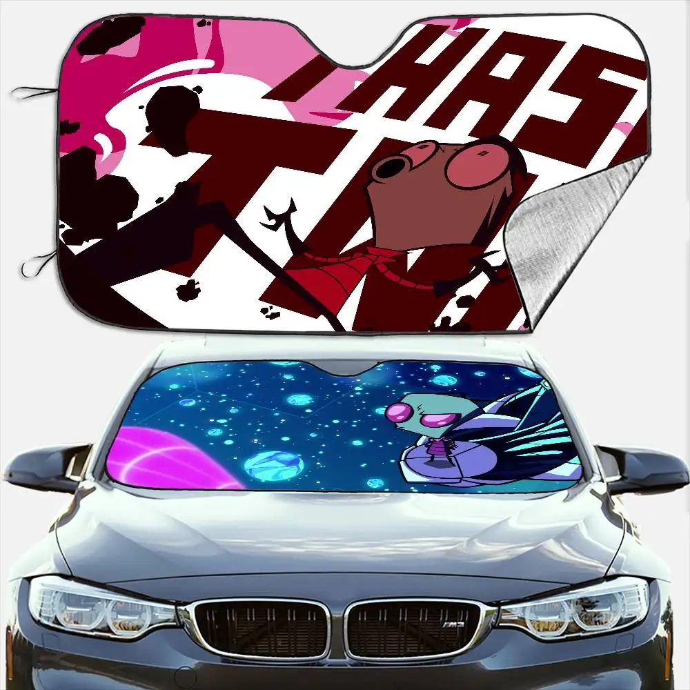 Kartun-Invader Zim Enter-Kartun-Florpus Tirai Kerai Mobil Kaca Depan Perlindungan Anti-UV Pelindung Pendingin Naungan Matahari Depan