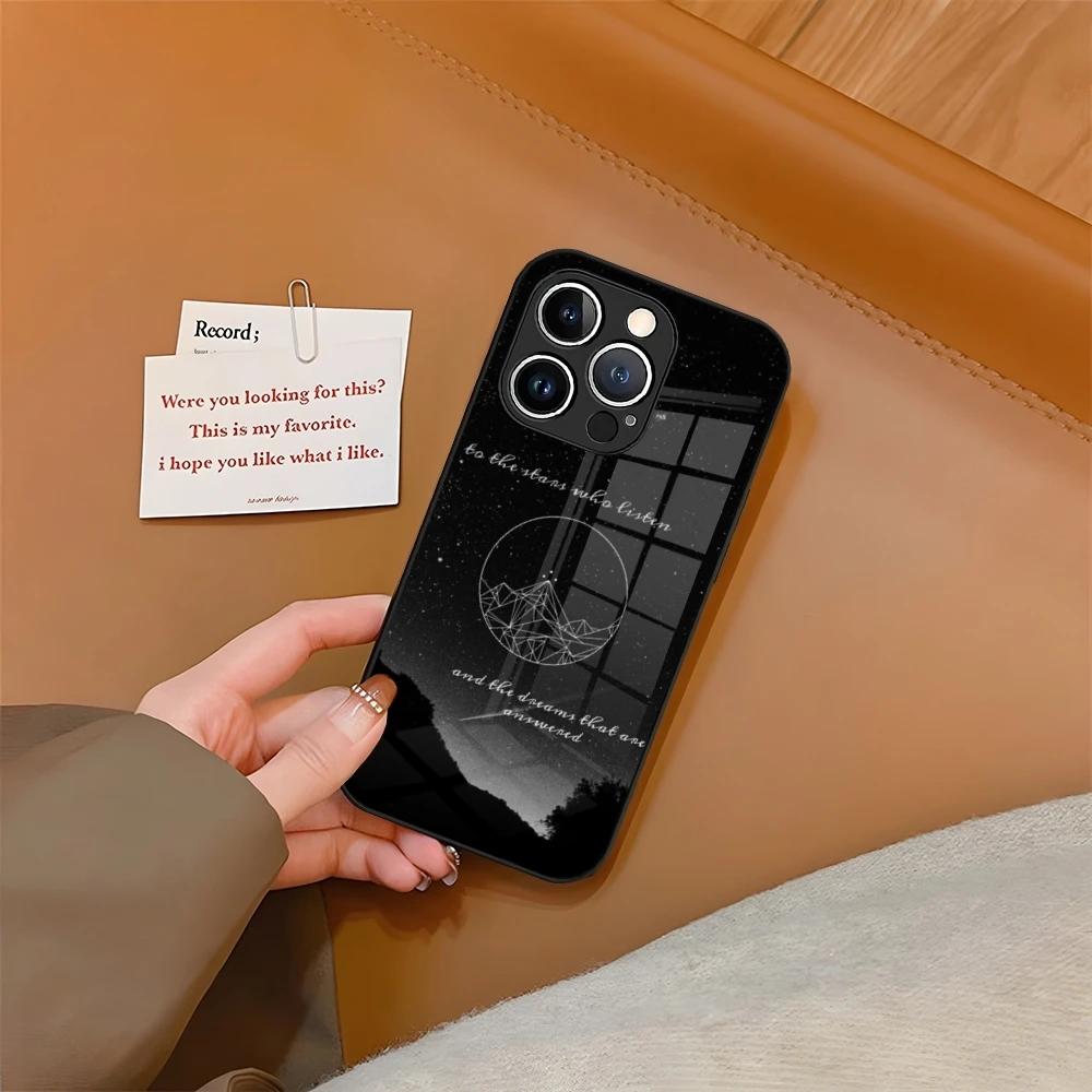 Acotar A Court of Mist and Fury Phone Case Tempered Glass For iPhone 16 15 13 14 12 11 Pro XS Max Plus Mini SE2020 Coque