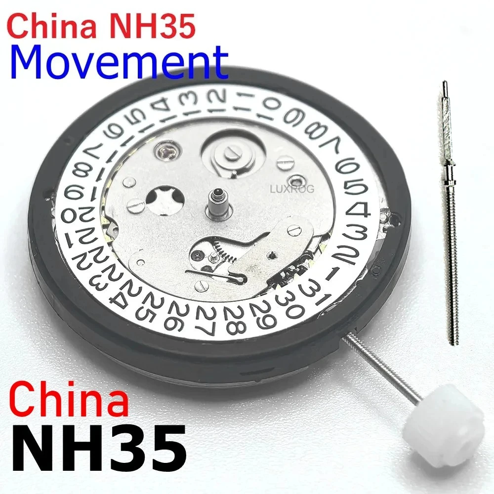 حركة NH35 الصينية يمكن أن تحل محل حركة NH35 اليابانية عند الساعة 3 تاريخ أبيض عالي الدقة ميكانيكي أوتوماتيكي NH35A