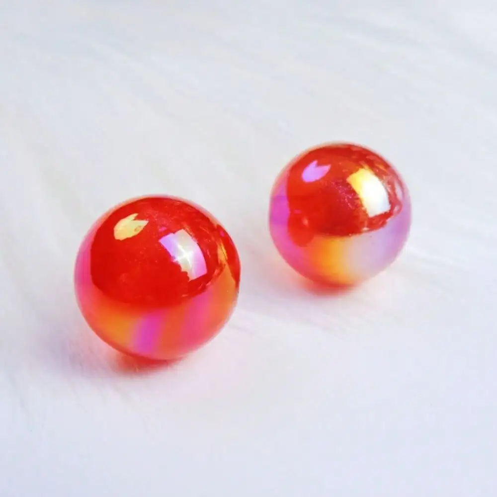 10PCS 20MM Straight Hole Round Beads Fine Flash Beaded DIY Bracelet Necklace Accessories Hairpin Hairline Accessories