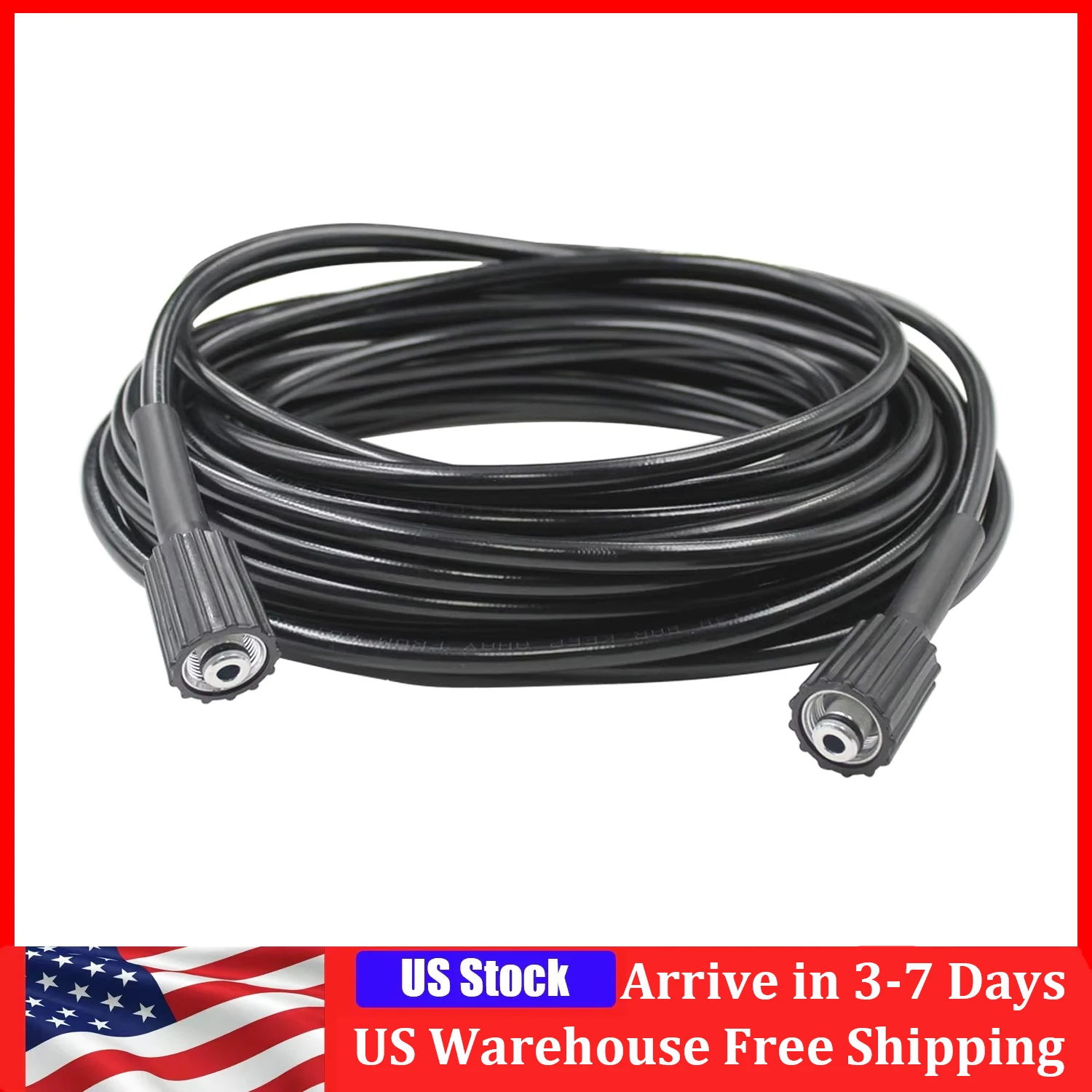 

Washer Hose M22 Fitting Power Washer Hose Replacement Explosion-proof Rubber PVC Wash Machine Pipe High-pressure Water Pipe