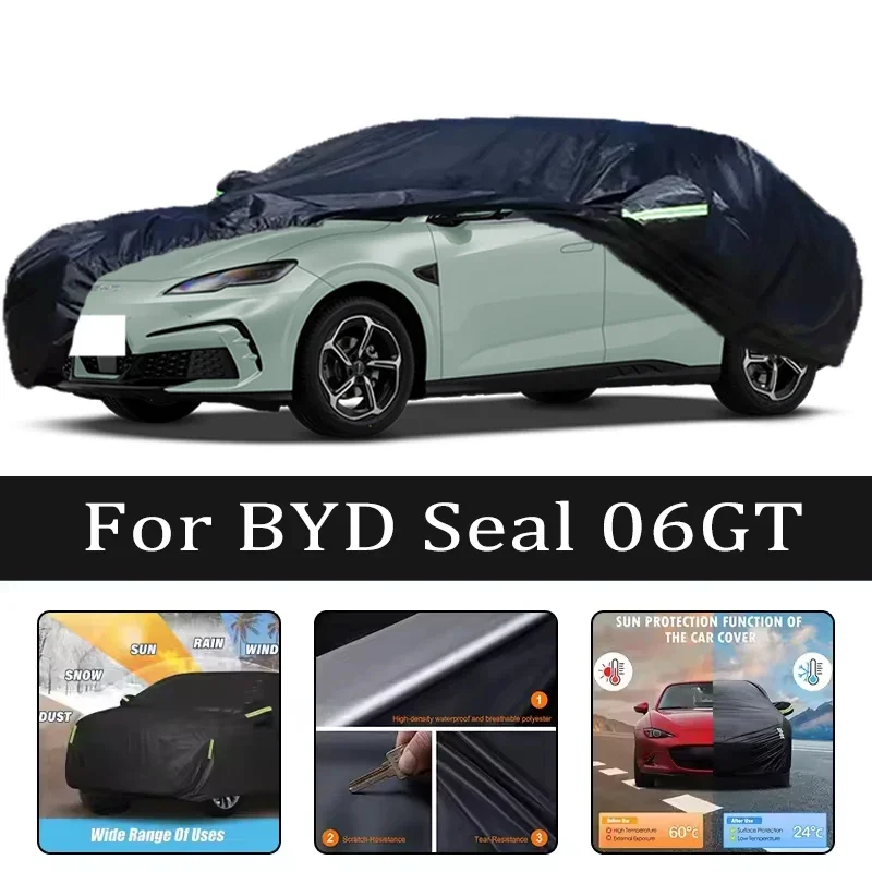 

Чехлы для автомобилей BYD Seal 06GT: уличные, водонепроницаемые, пылезащитные, от солнца, дождя и снега, из плотной ткани Оксфорд, автомобильные аксессуары