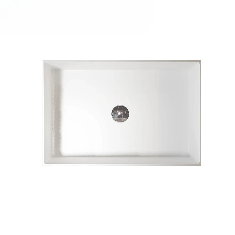 Modern luxury artificial stone freestanding wash basin square solid surface base basin drain