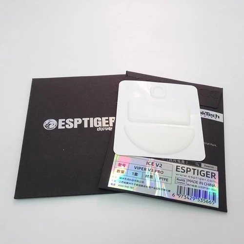 1 paquete de patines de ratón originales Esports Tiger ICE V2 para Razer Viper V3 PRO arco blanco PTFE pies de ratones deslizadores