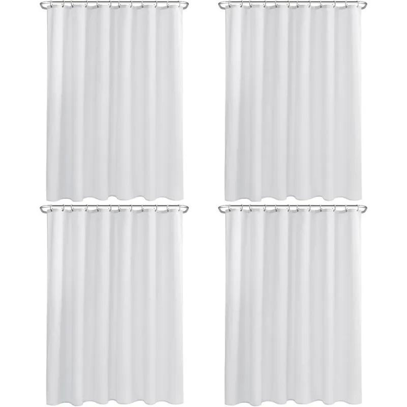 

Fabric Shower Curtain Liners 4 Pack - W72 x H72 - Washable & Water Resistant Cloth Shower Liner for Bathroom, Soft Hotel Quality