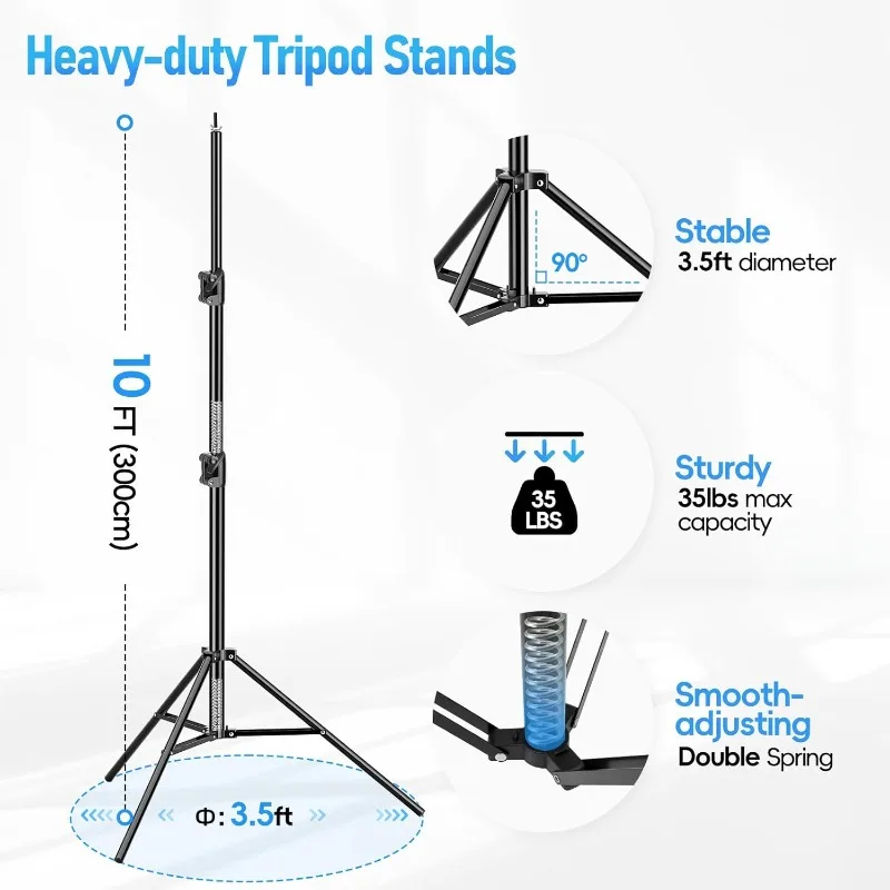 Back Drop Adjustable Stand, 10x20 Backdrop Stand Heavy Duty Photography Background Support System Kit with 300° Angle Rota