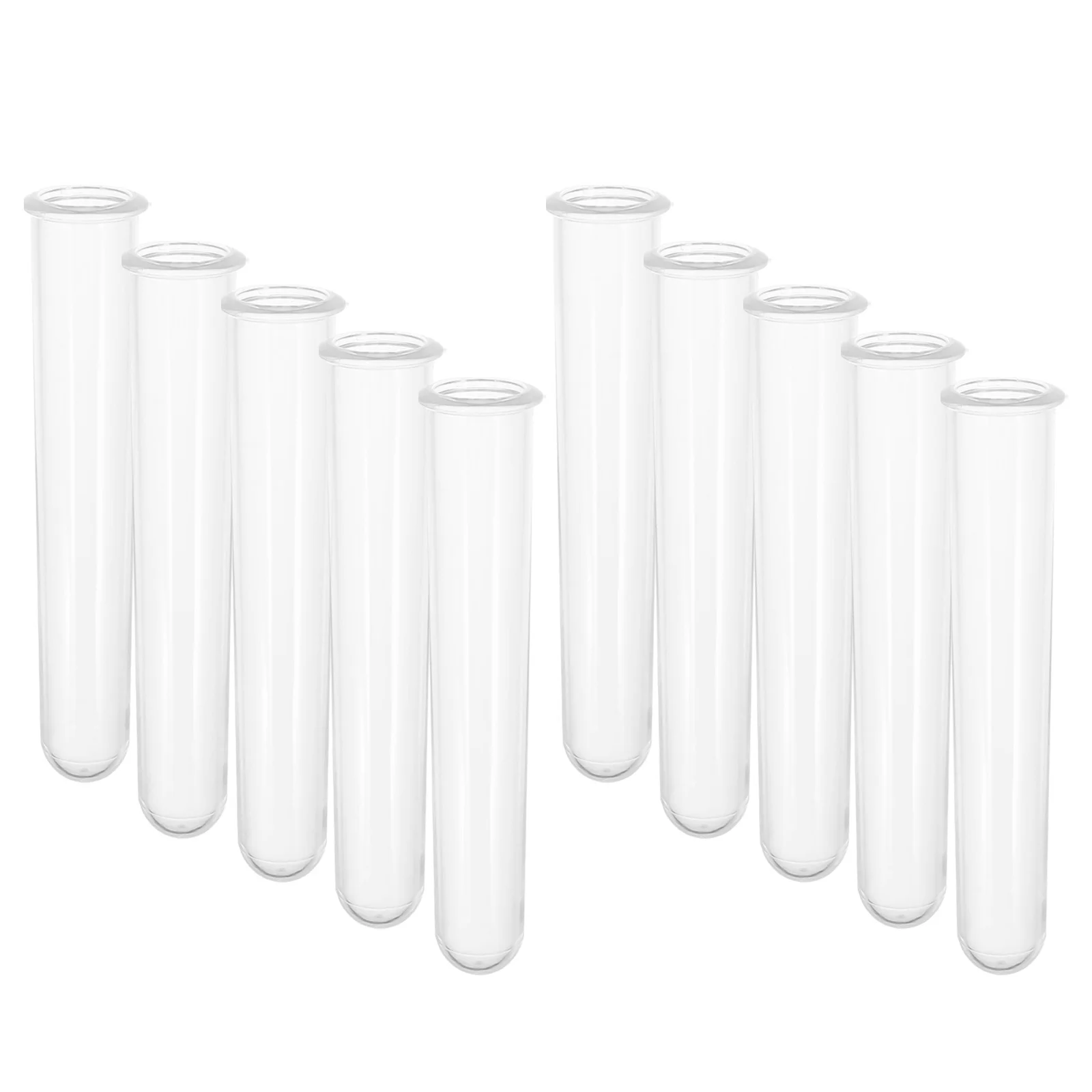 

10 pcs Acrylic Test Tubes Clear Lab Vials For Liquid Sample Storage Scientific Experiments Reusable Laboratory Containers