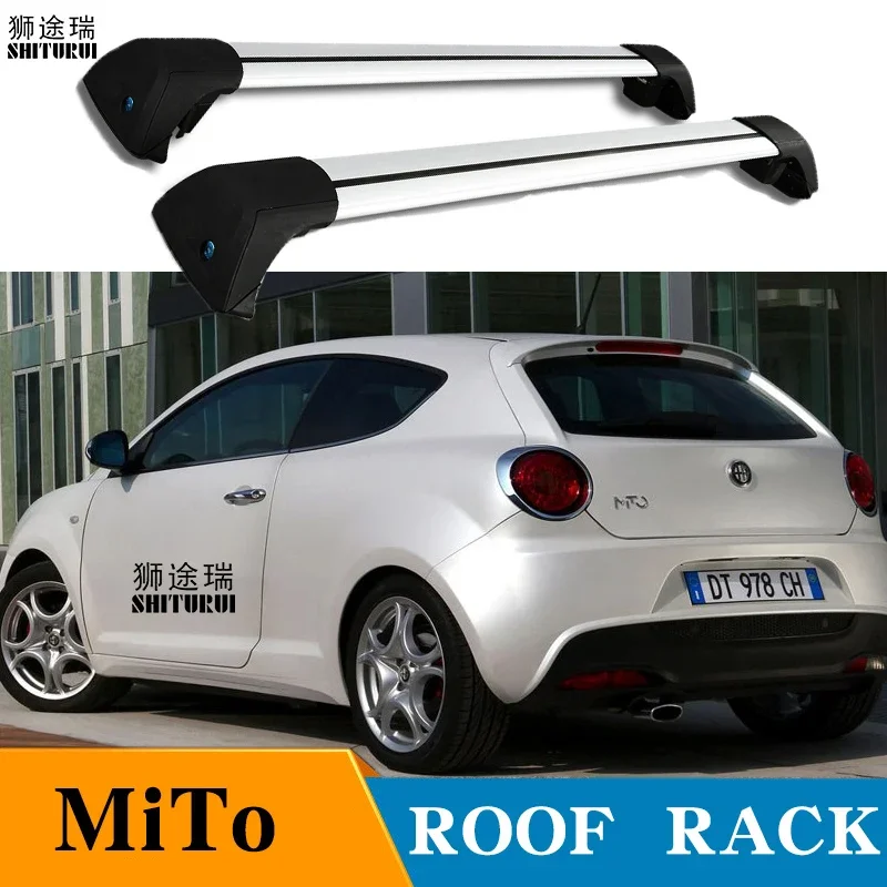 2 pcs For ALFA ROMEO MiTo Hatchback 2008+ 3-dr roof bar car special aluminum alloy belt lock Led shooting   spotlight roof