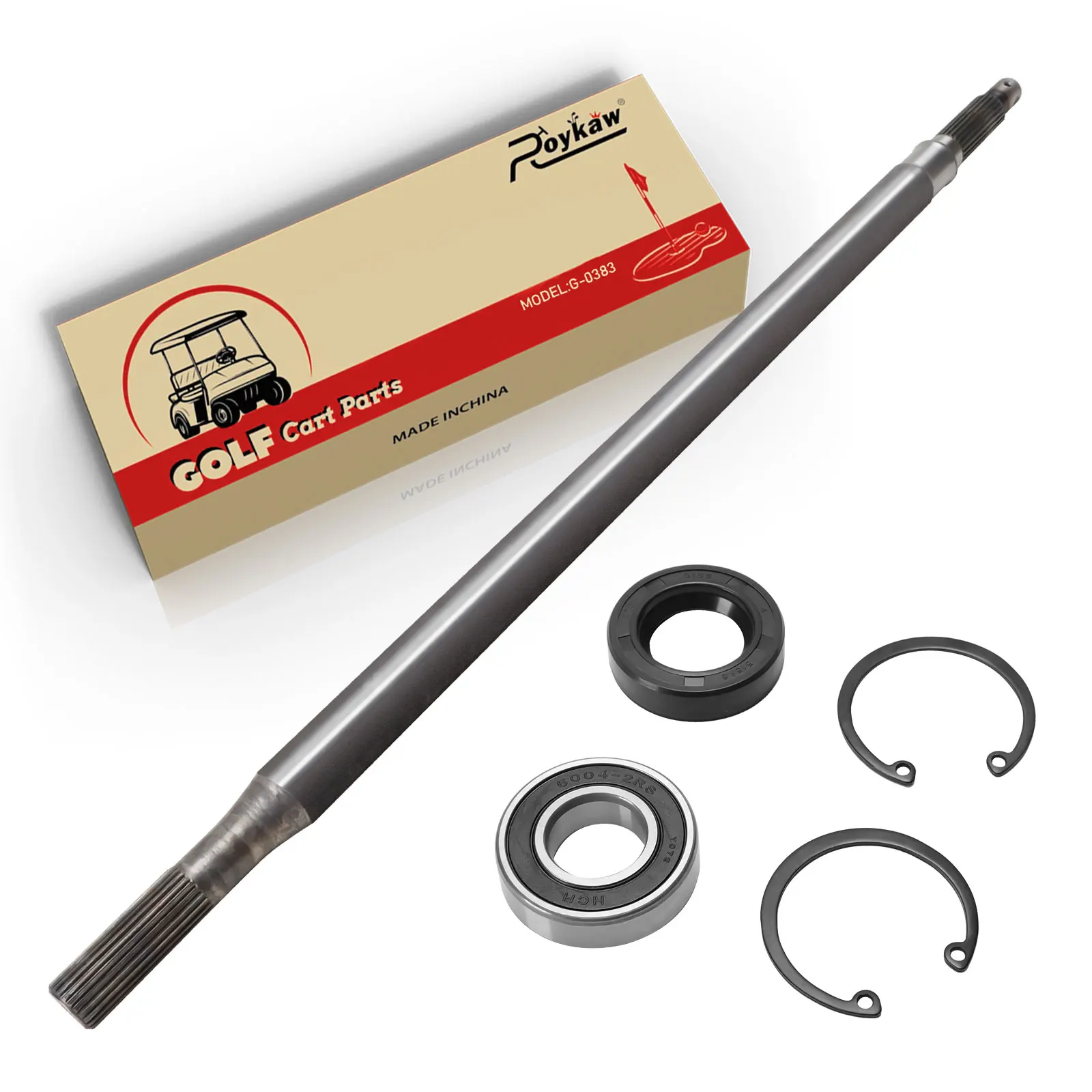 Roykaw Golf Cart Driver Side Rear Spline Axle Shaft Kit Fit for EZGO RXV 2008-up Electric Models, Replaces OEM# 620337, 614208