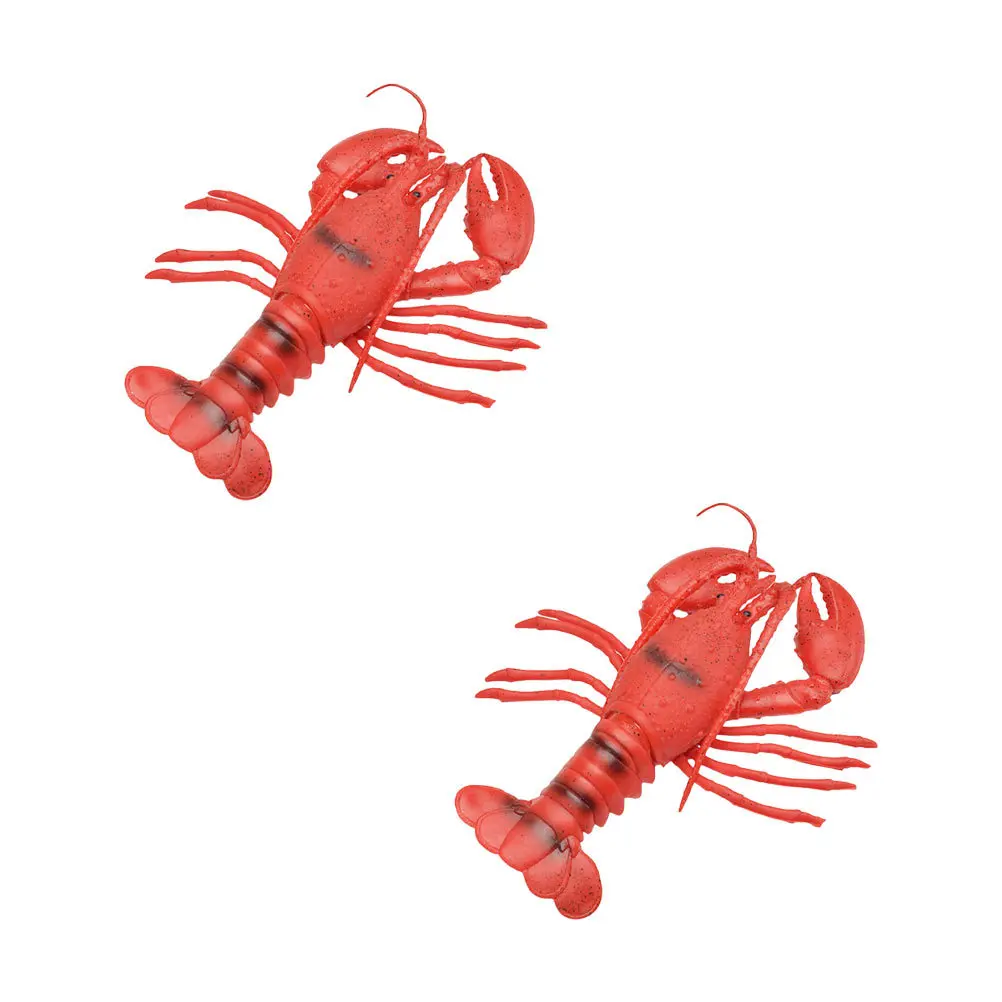 2pcs Fake Lobster Lifelike Rubber Marine Creature For Kids Educational Plaything Squeezing Sea Animal Figures Handheld