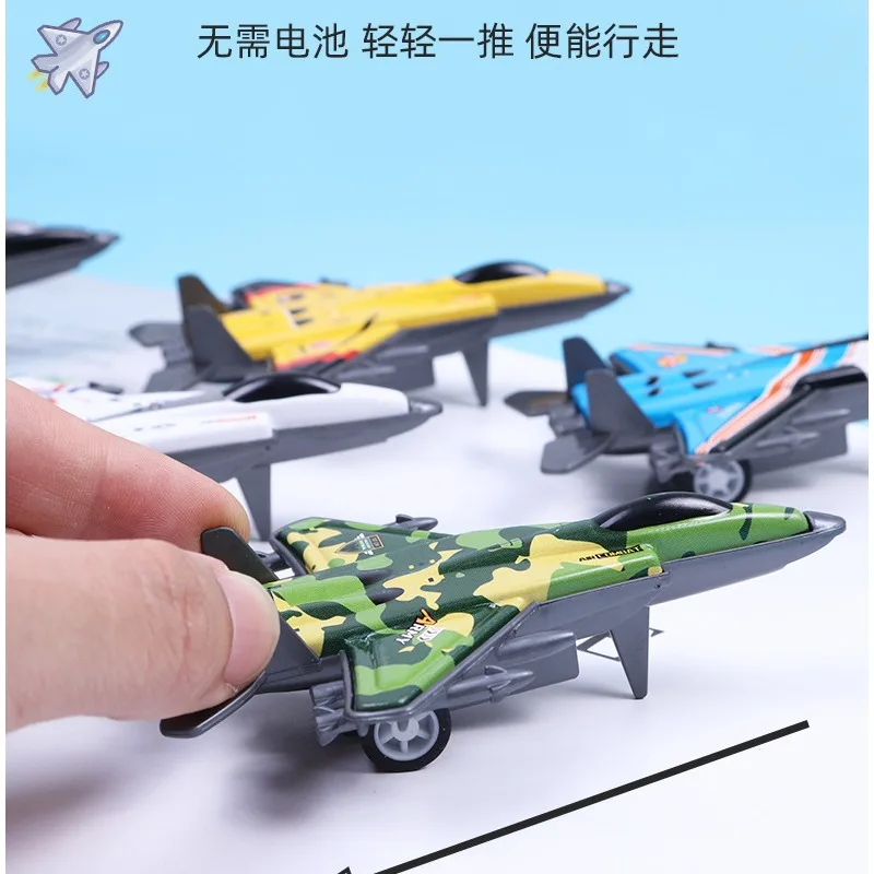 Cartoon Children\'s Toy Airplane Car Alloy Iron Pull Back Toys Plane Toy Boy Fighter Jet Simulation Mini Airplane Gift Toys