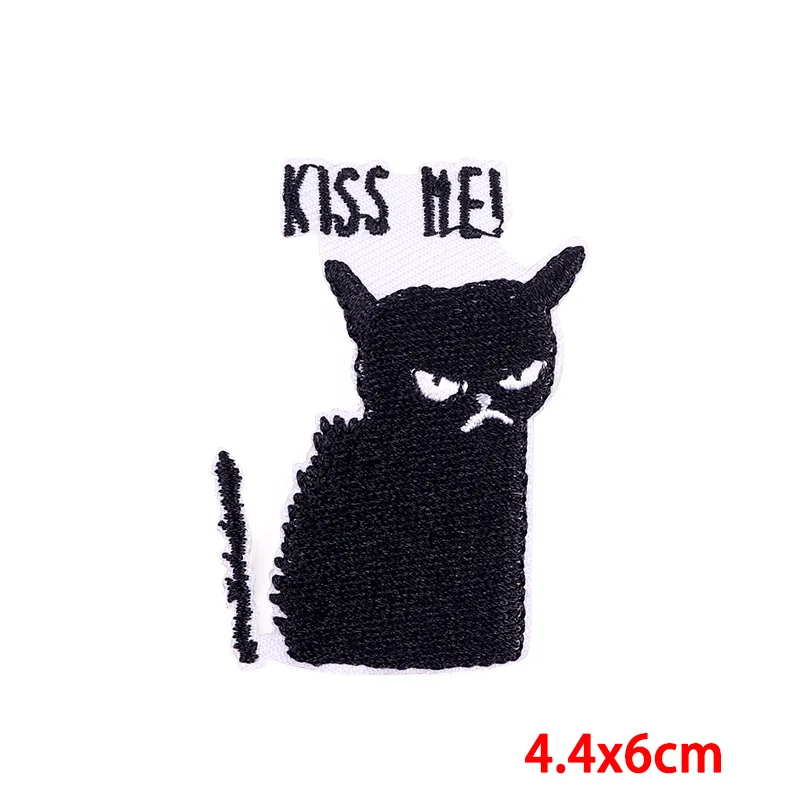 50Pcs Bulk Embroidered Patches for Clothes Kitty Clothing Stickers Sewing Iron On Patch Thermal Adhesive Applique Fusible