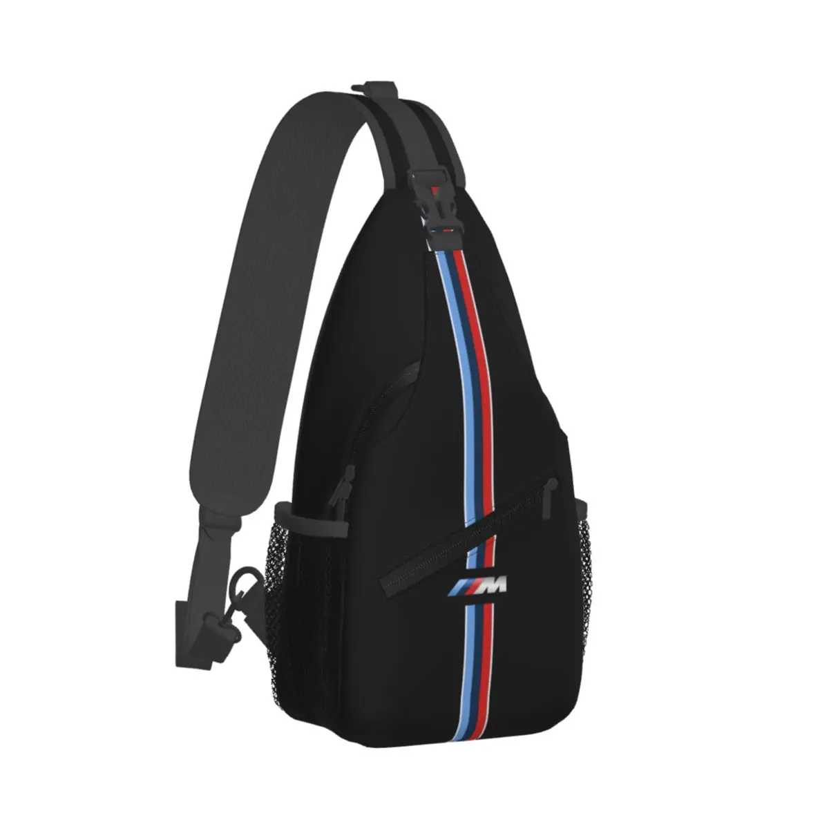 BM-W-Power Blue-Red Stripe Sling Chest Bags Crossbody Shoulder Backpack Outdoor Sports Daypacks Fashion Bag