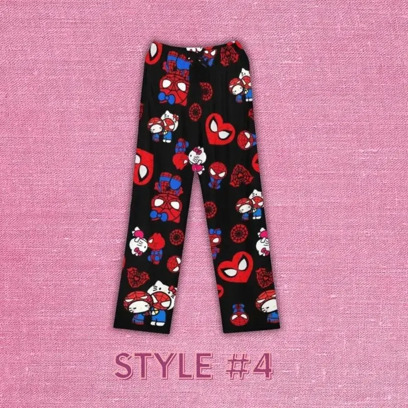 Kawaii Sanrios Hellokitty Pajama Trousers Spring Autumn Home Leisure Summer Cartoon Air Conditioning Wear Sleeping Loose Pants