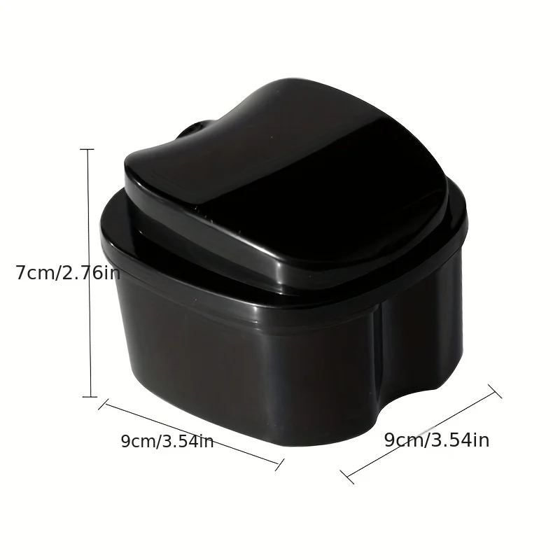 Scatola per la pulizia della protesi in plastica - Contenitore a rete con filtro impermeabile per ammollo e conservazione della protesi, forniture da viaggio dal design compatto