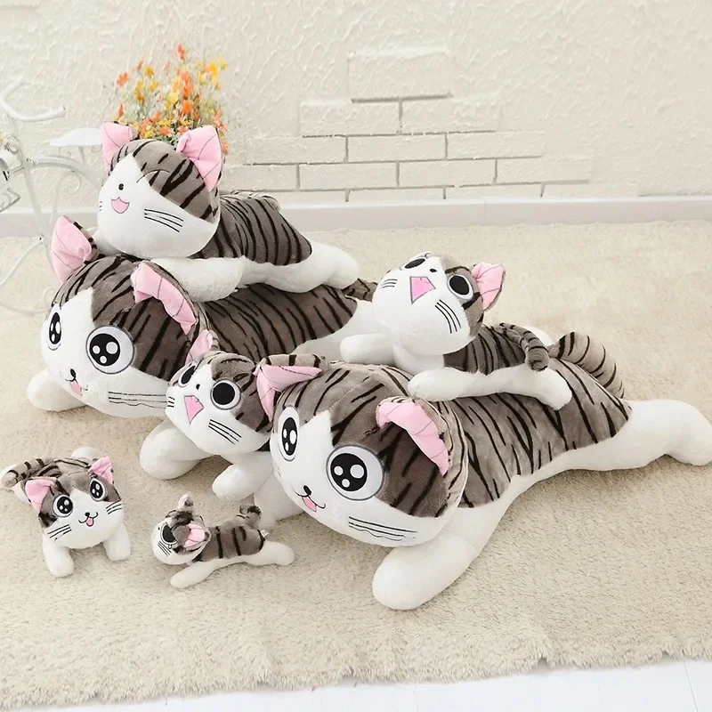 Kawaii Katze Plüschtiere Chi Chi Katze ausgestopfte weiche Tier puppen Käse Katze Stofftiere Puppen Kissen Kissen Weihnachten Geburtstags geschenk